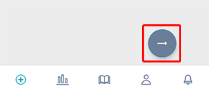 Beetis app food search screen. The right arrow button to proceed to the next step is highlighted.